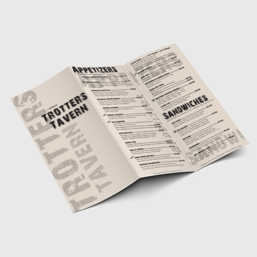 Trotters Tavern Menu